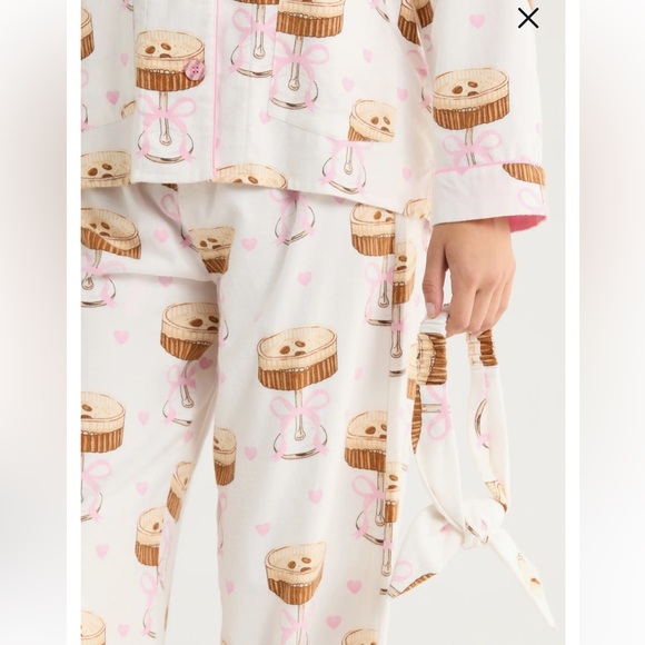 PJ Salvage Pink and White Espresso Martini Pajama Set - Picture 4 of 11